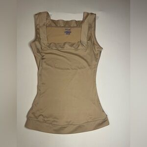 SPANX Square Neck Nude Tank Top Small  Sleeveless Top